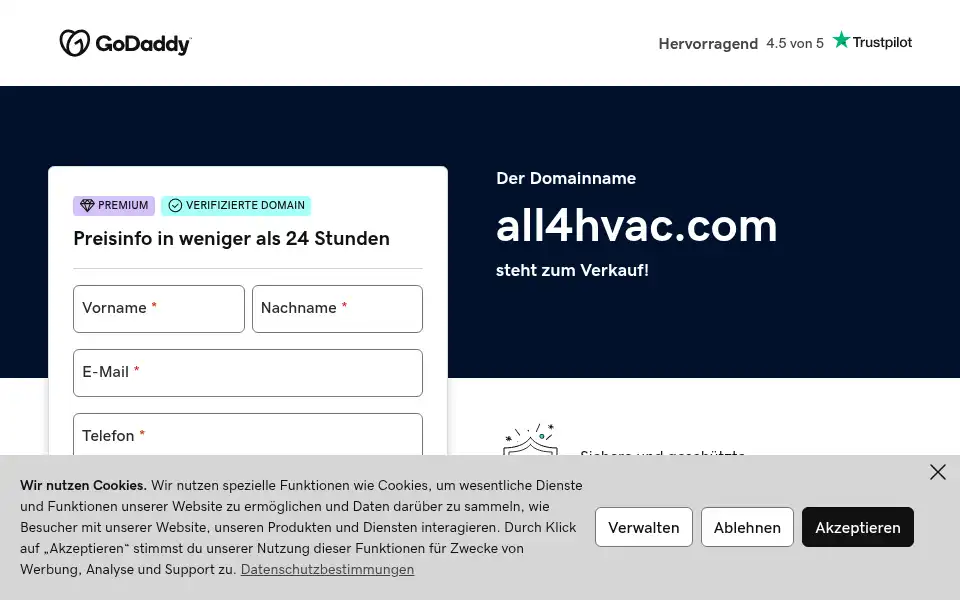 Screenshot of all4hvac.com