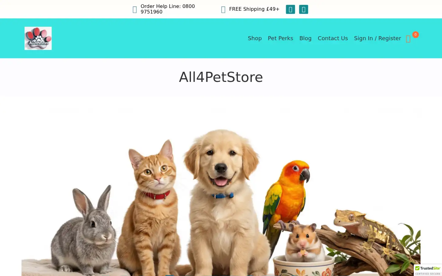 Screenshot of all4petstore.co.uk