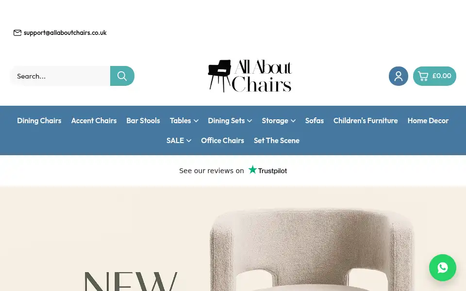 Screenshot of allaboutchairs.co.uk