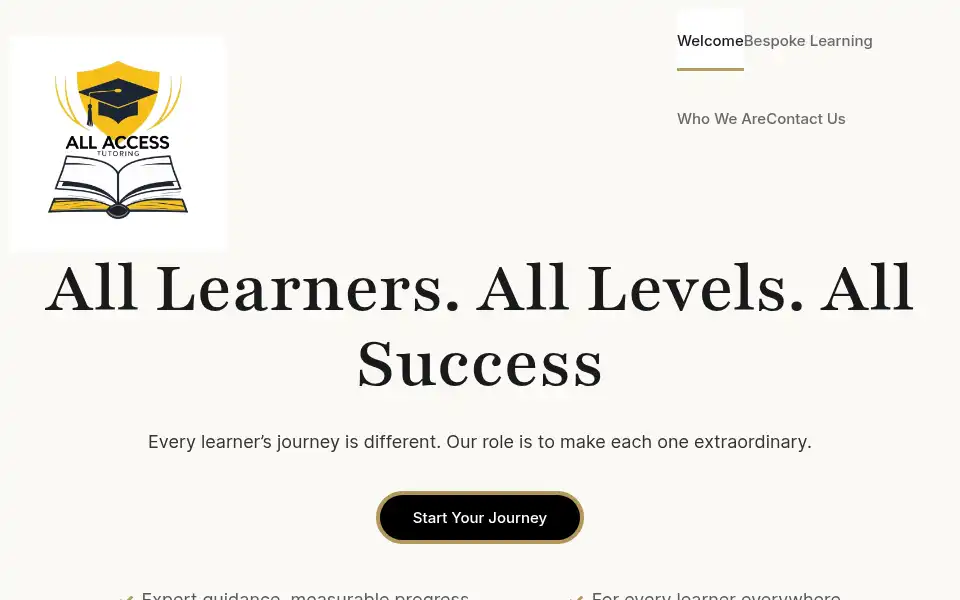 Screenshot of allaccesstutoring.org