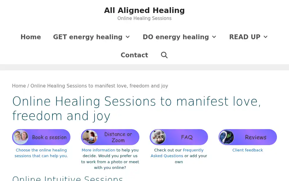 Screenshot of allalignedhealing.com