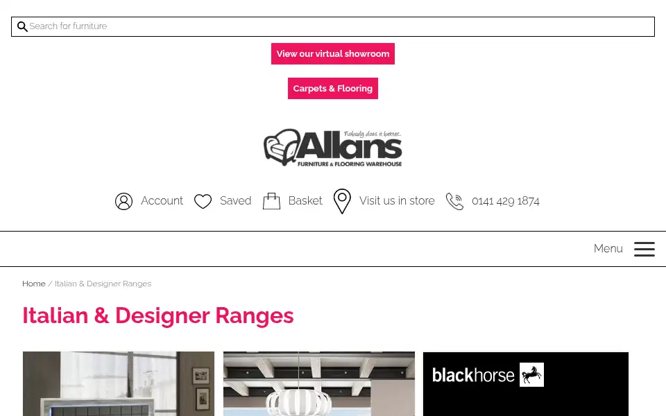 Screenshot of allansfurniture.com