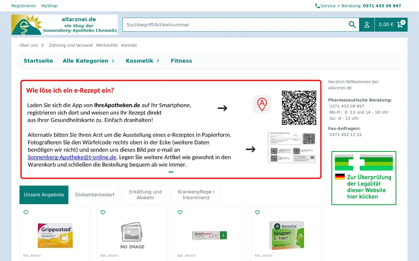 Screenshot of allarznei.de