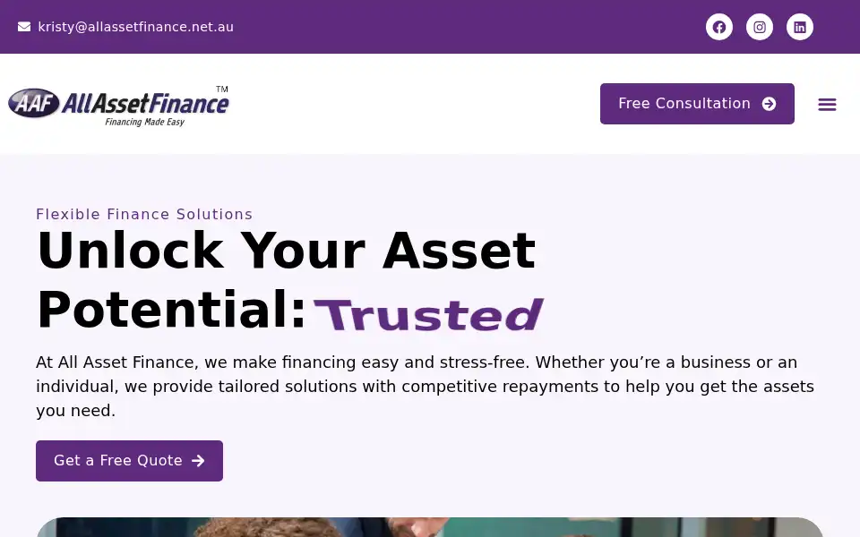Screenshot of allassetfinance.net.au