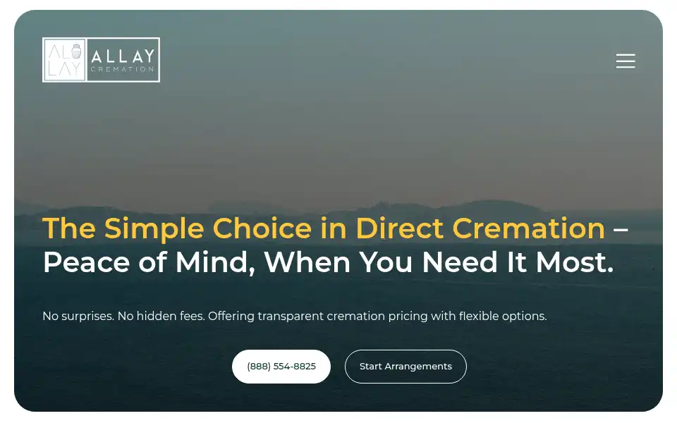 Screenshot of allaycremation.com