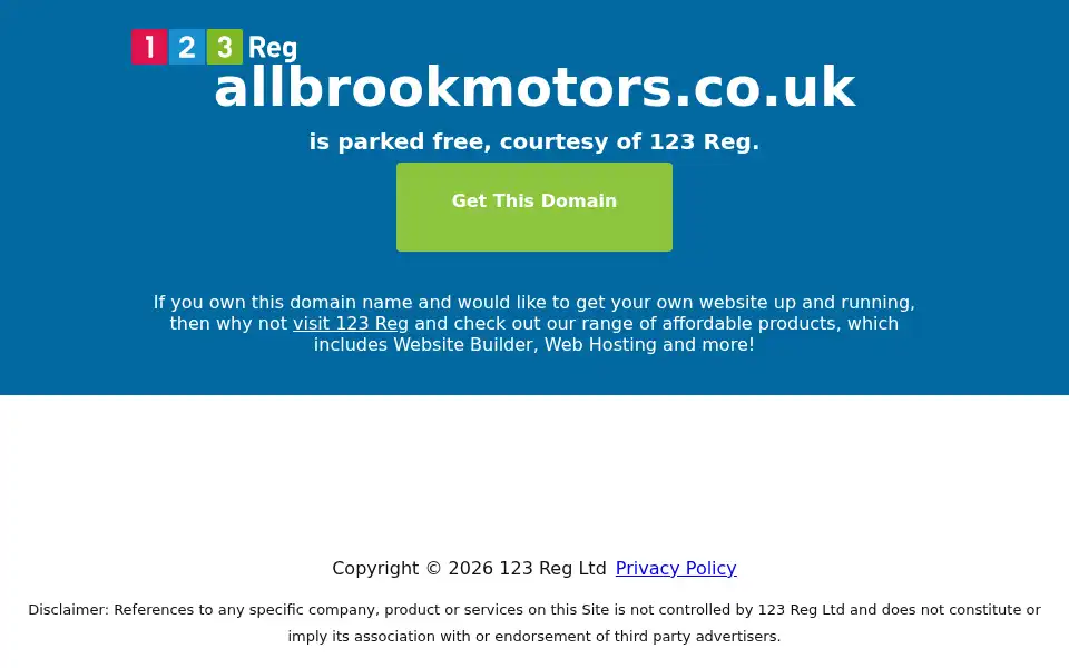 Screenshot of allbrookmotors.co.uk