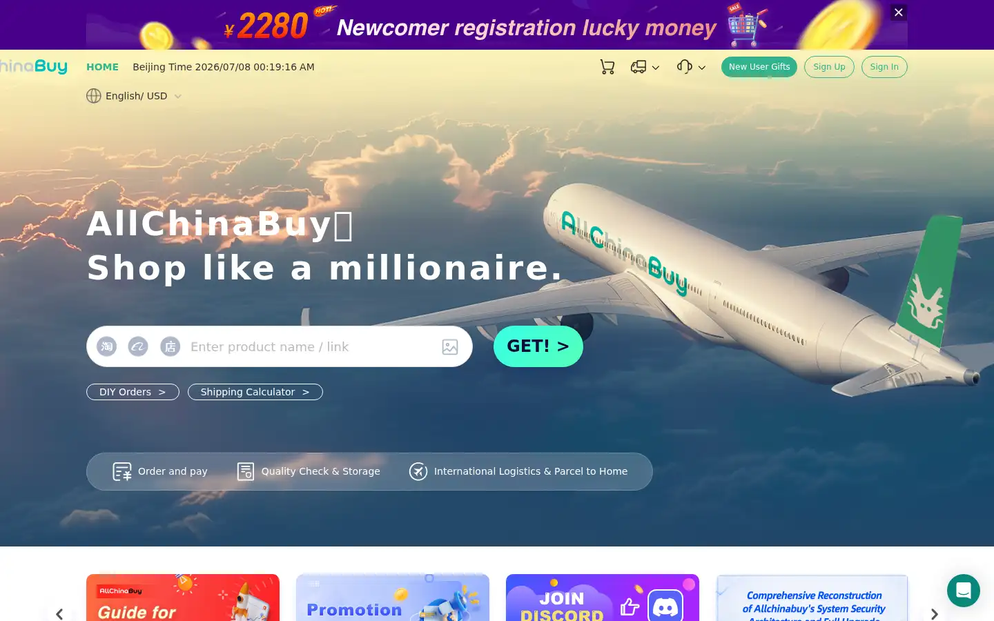 Screenshot of allchinabuy.com