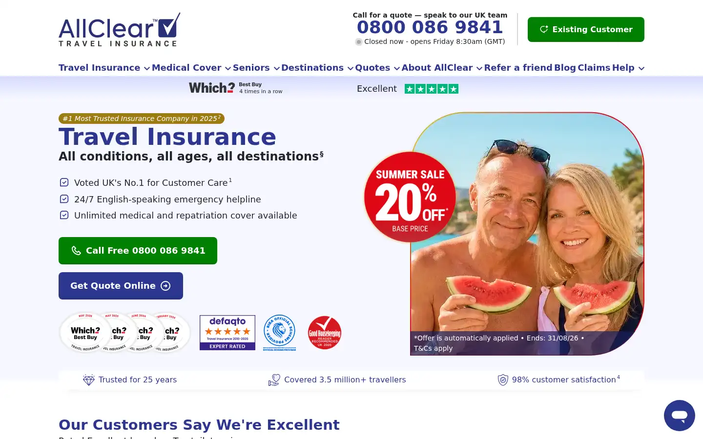 Screenshot of allcleartravel.co.uk