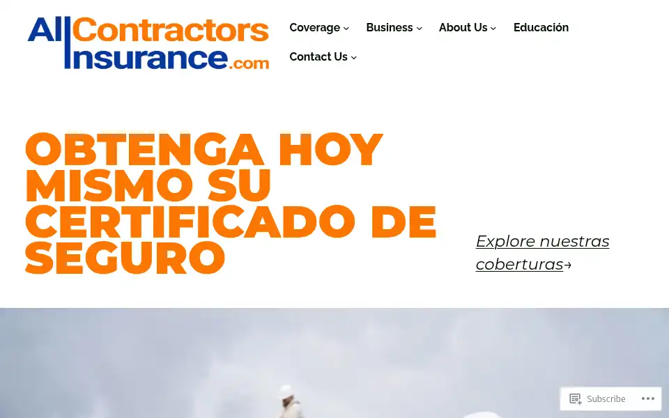 Screenshot of allcontractorsinsurance.com