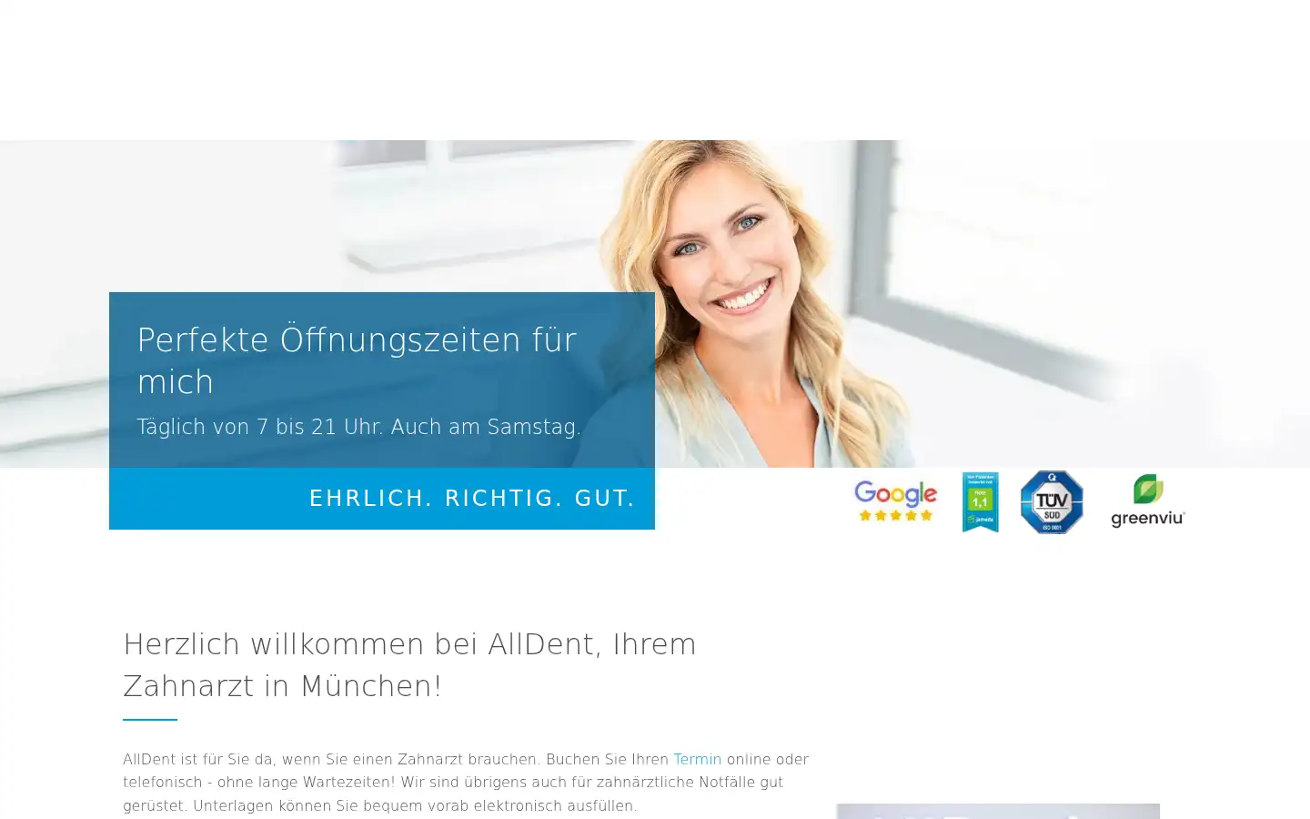 Screenshot of alldent-zahnzentrum.de