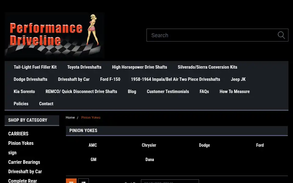 Screenshot of alldrivelines.com