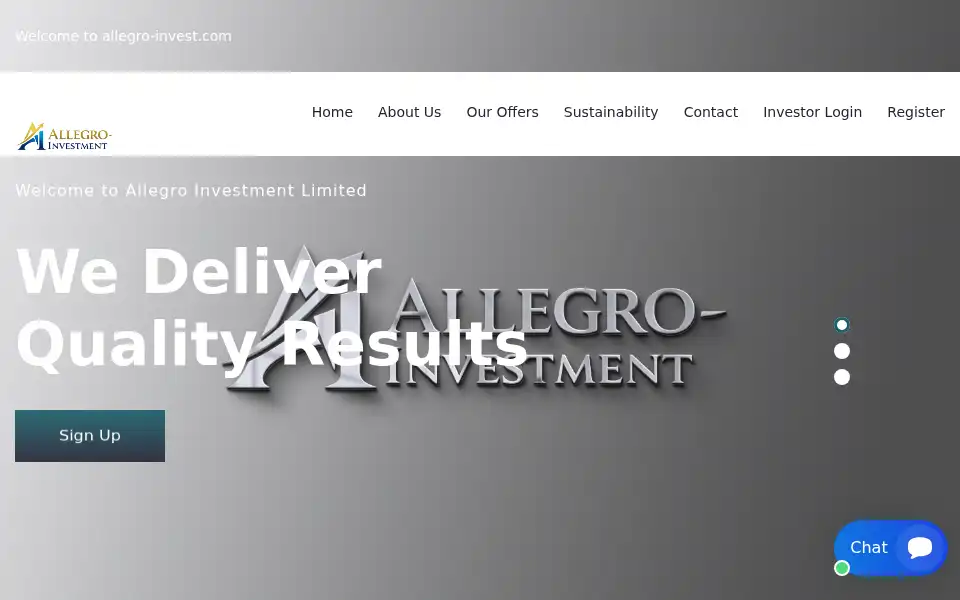 Screenshot of allegro-invest.com