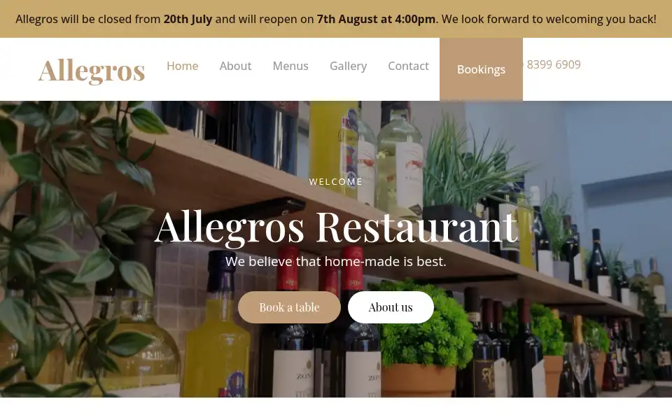 Screenshot of allegros.co.uk