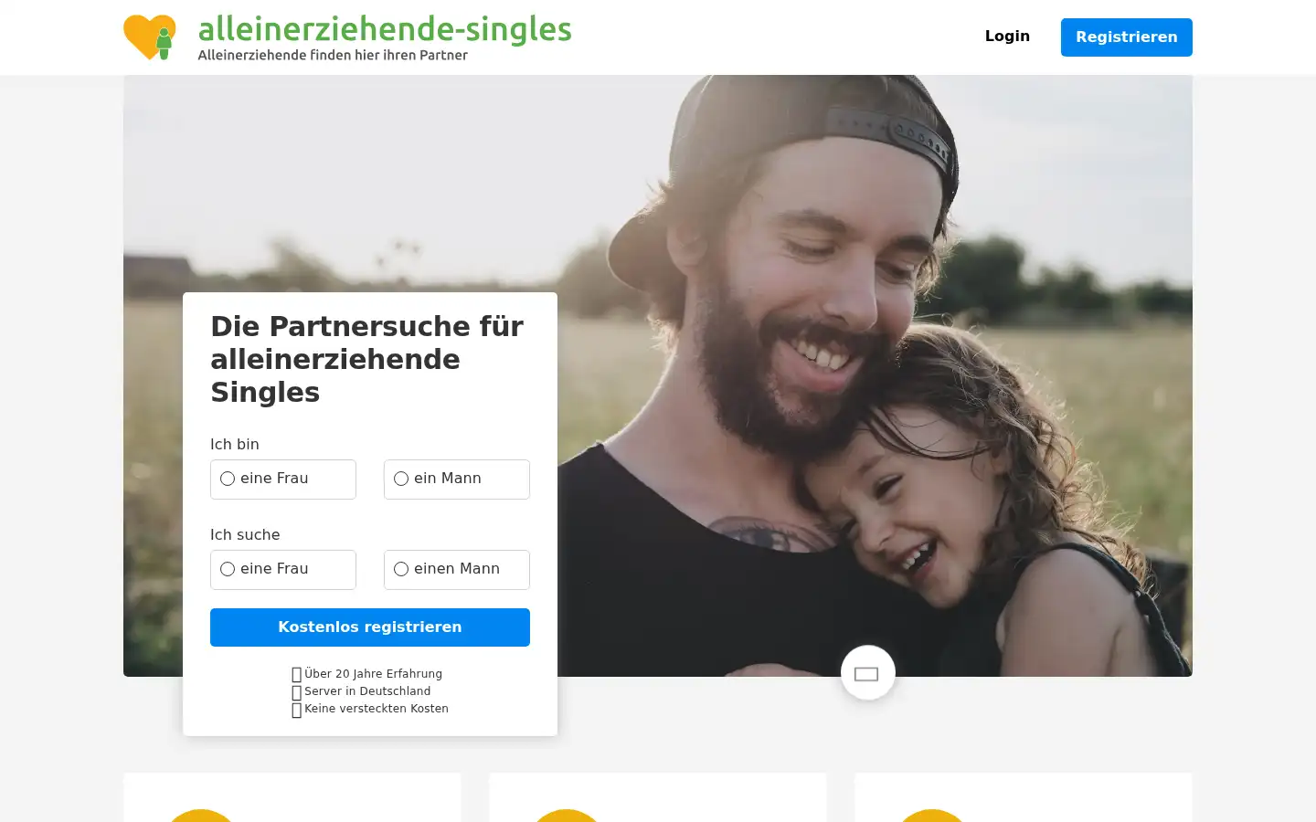 Screenshot of alleinerziehende-singles.de