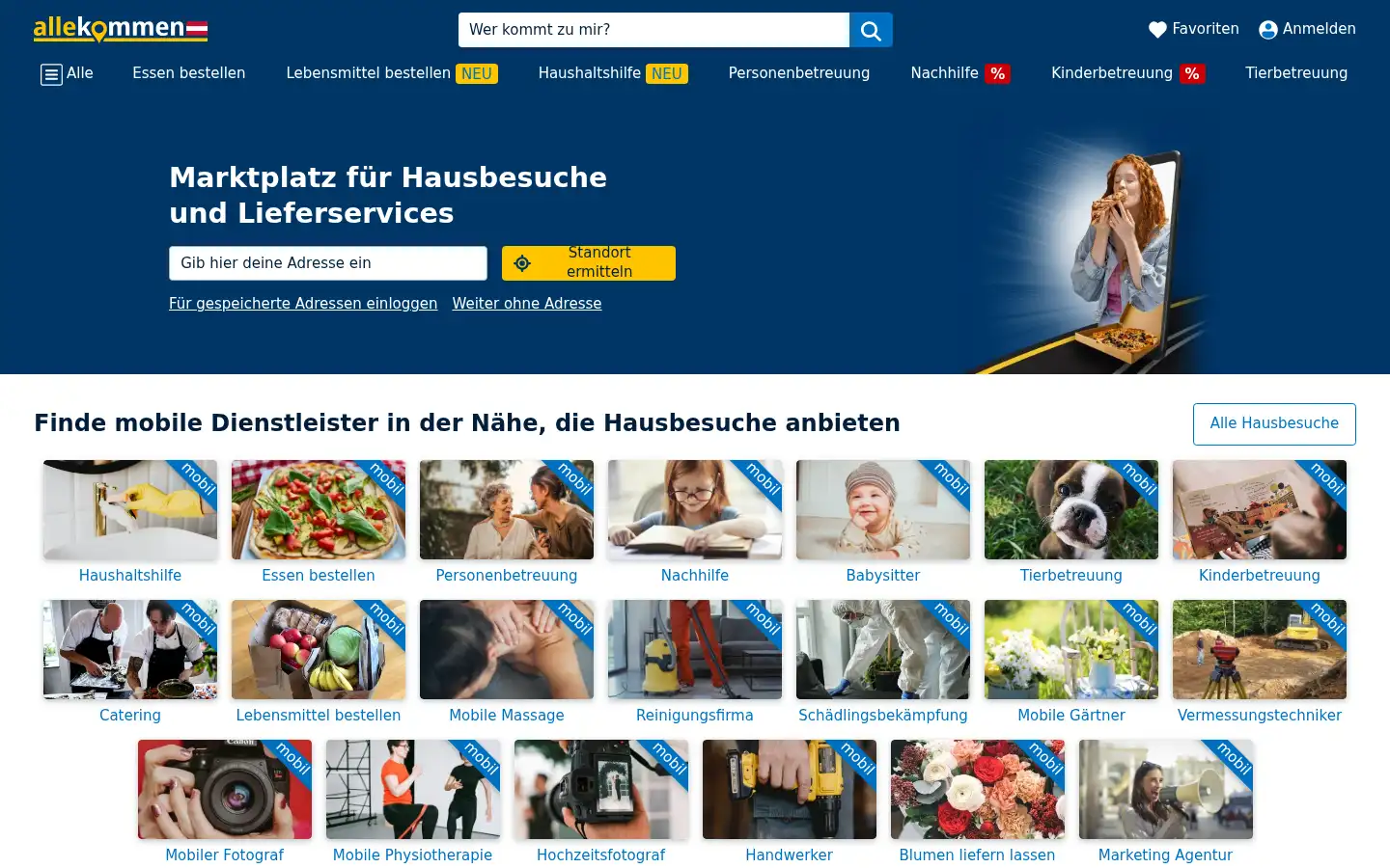 Screenshot of allekommen.at