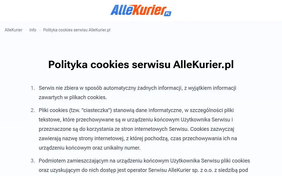 Screenshot of allekurier.pl