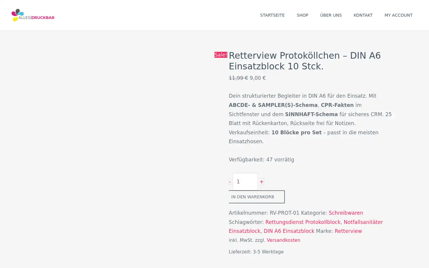 Screenshot of alles-druckbar.de