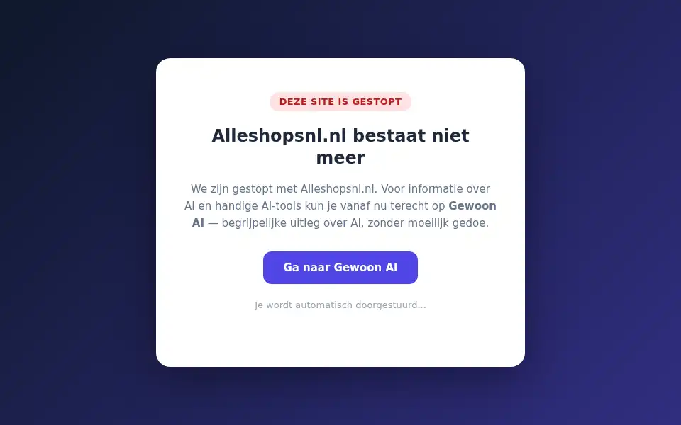Screenshot of alleshopsnl.nl