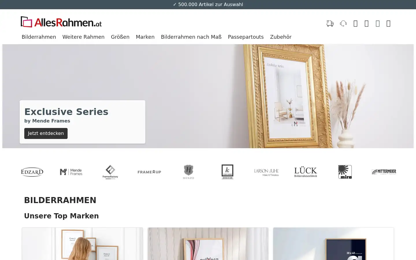 Screenshot of allesrahmen.at