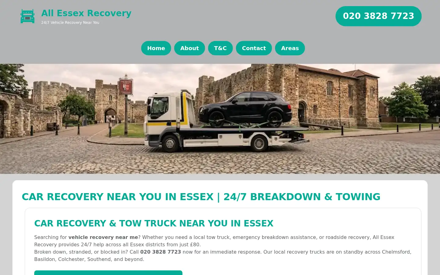 Screenshot of allessexrecovery.co.uk