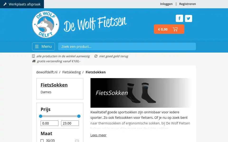 Screenshot of allesvoordefiets.nl