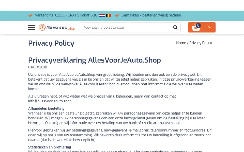 Screenshot of allesvoorjeauto.shop