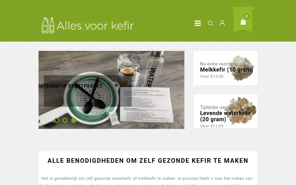 Screenshot of allesvoorkefir.nl