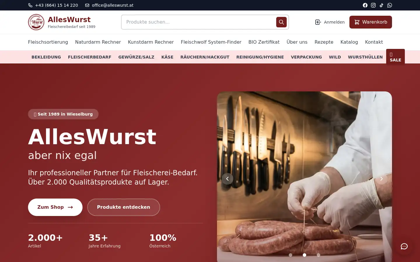 Screenshot of alleswurst.at