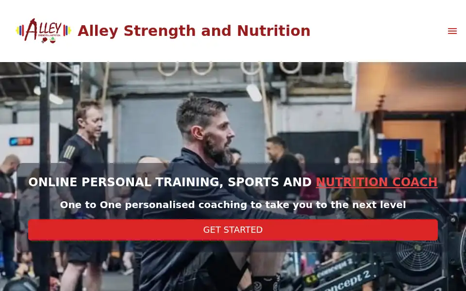 Screenshot of alleystrengthandnutrition.co.uk
