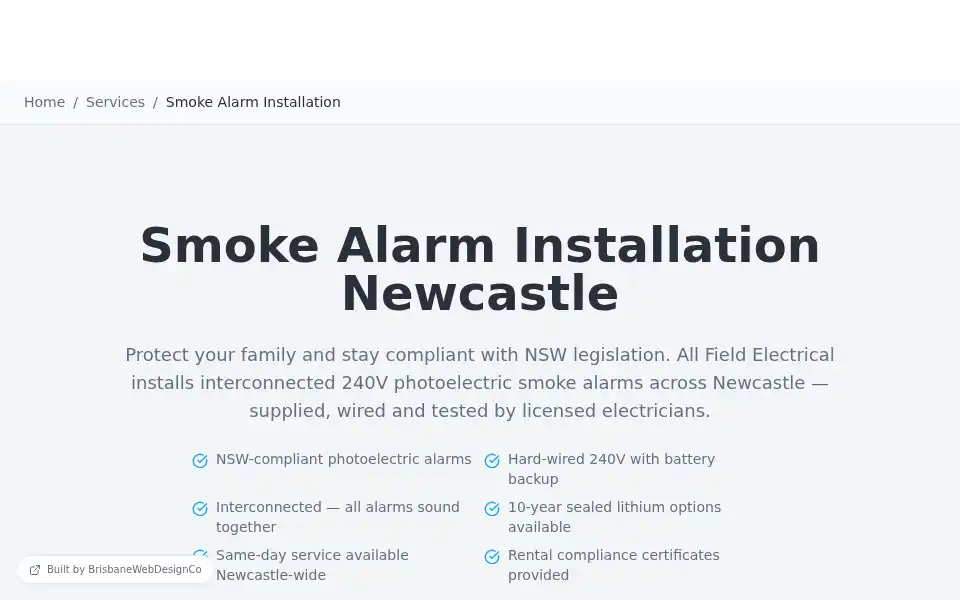 Screenshot of allfieldelectrical.com.au