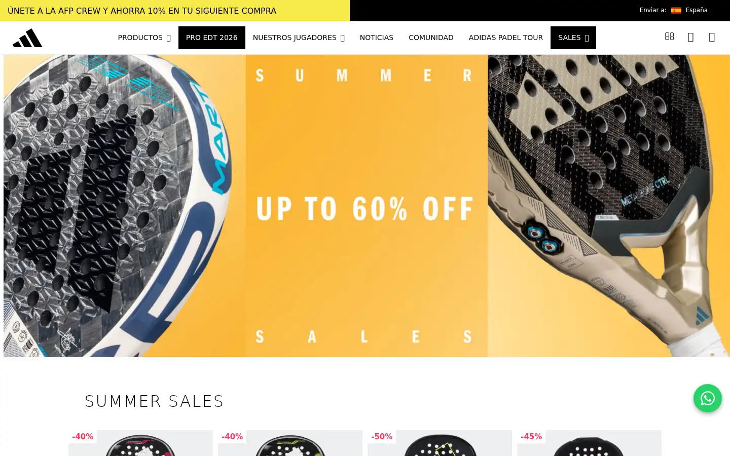 Screenshot of allforpadel.com