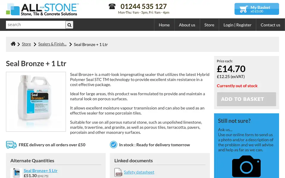 Screenshot of allforstone.co.uk