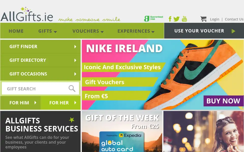 Screenshot of allgifts.ie