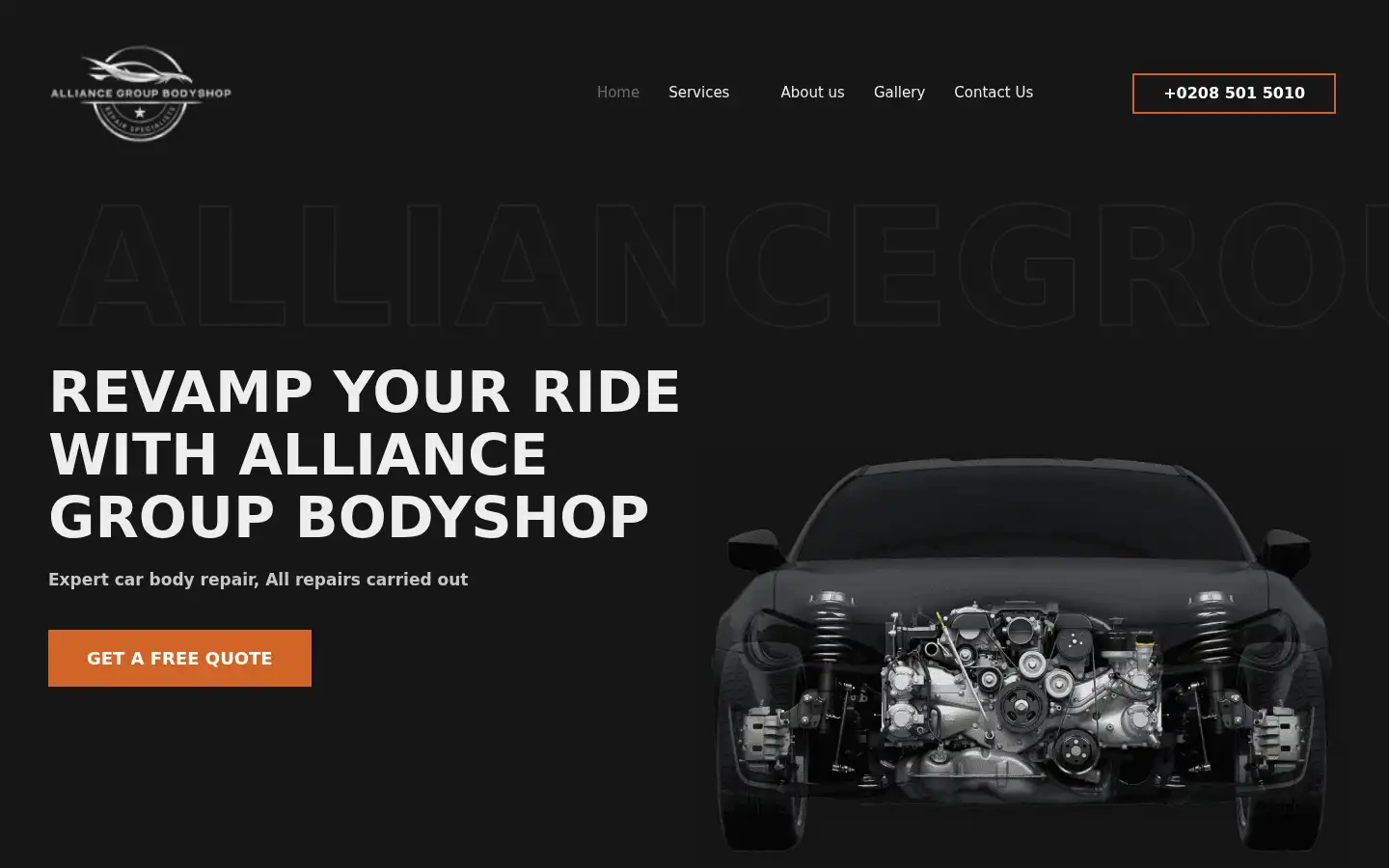 Screenshot of alliancegroupbodyshop.com