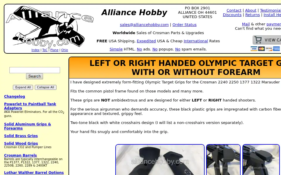 Screenshot of alliancehobby.com