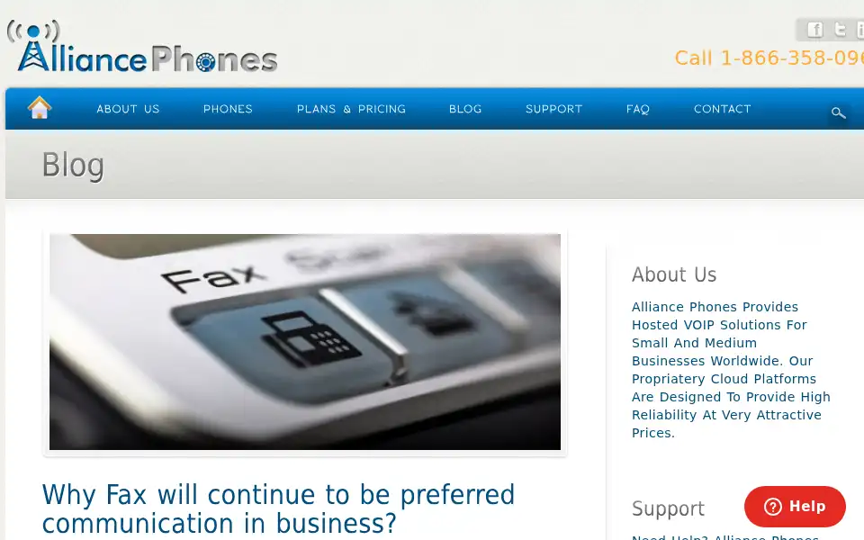 Screenshot of alliancephones.com