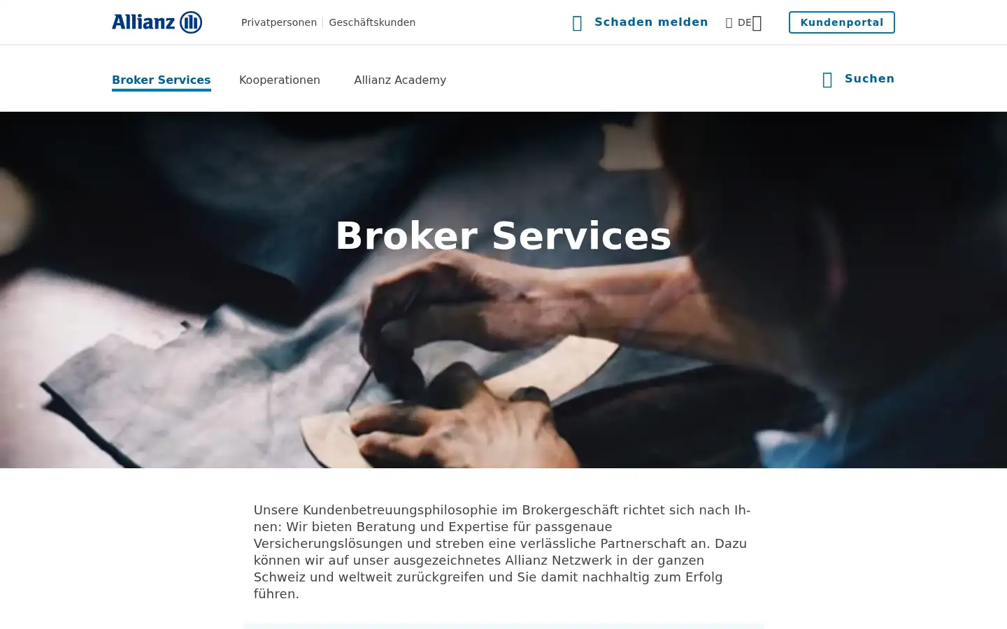 Screenshot of allianz.ch