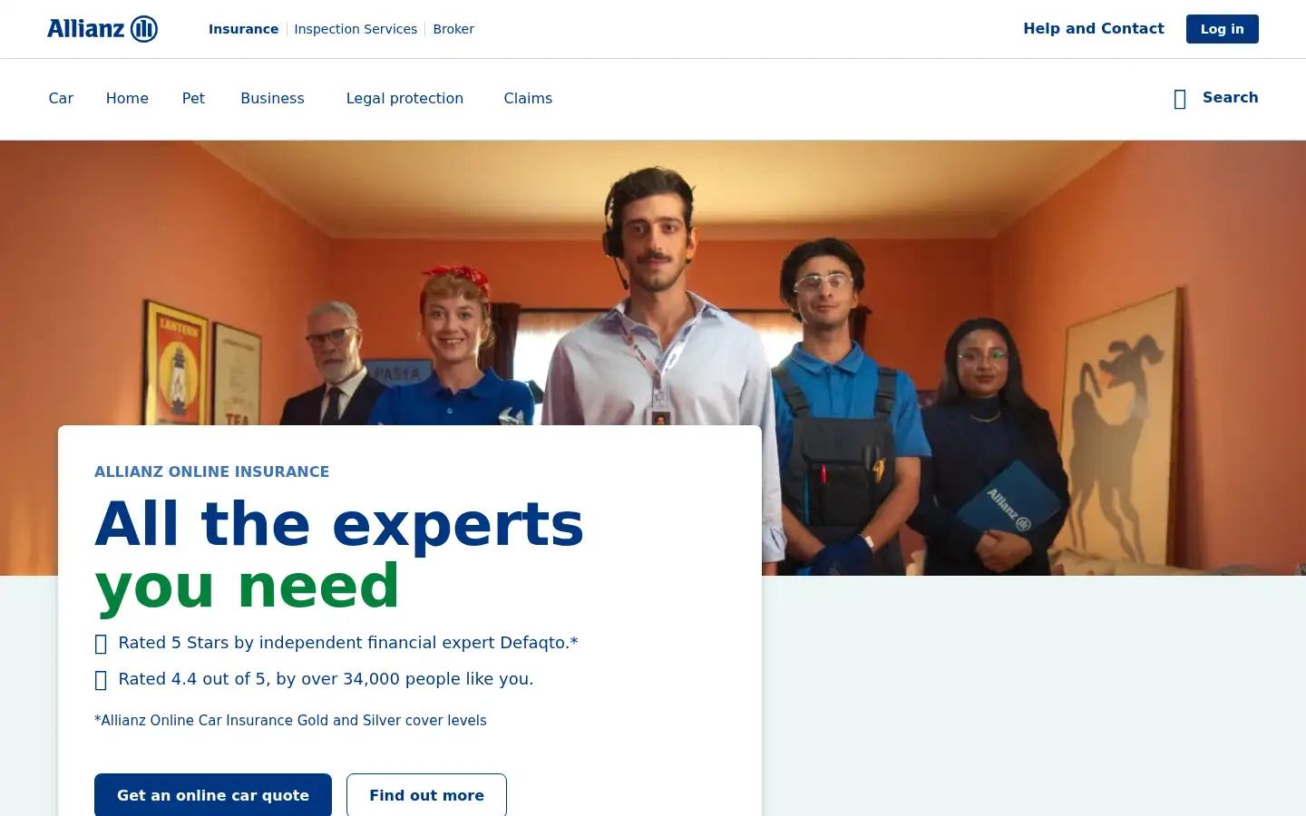 Screenshot of allianz.co.uk