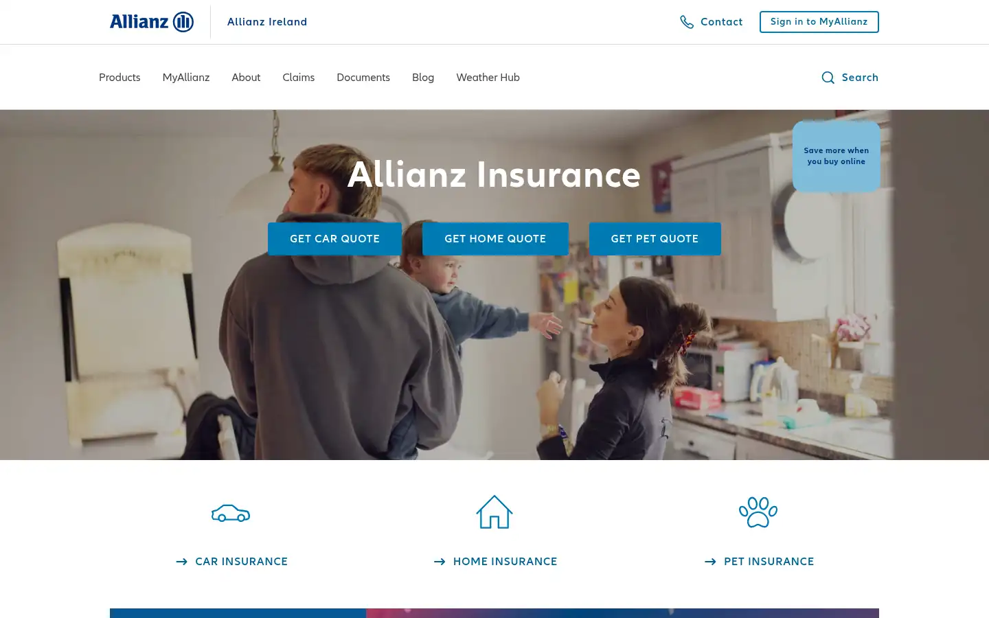 Screenshot of allianz.ie