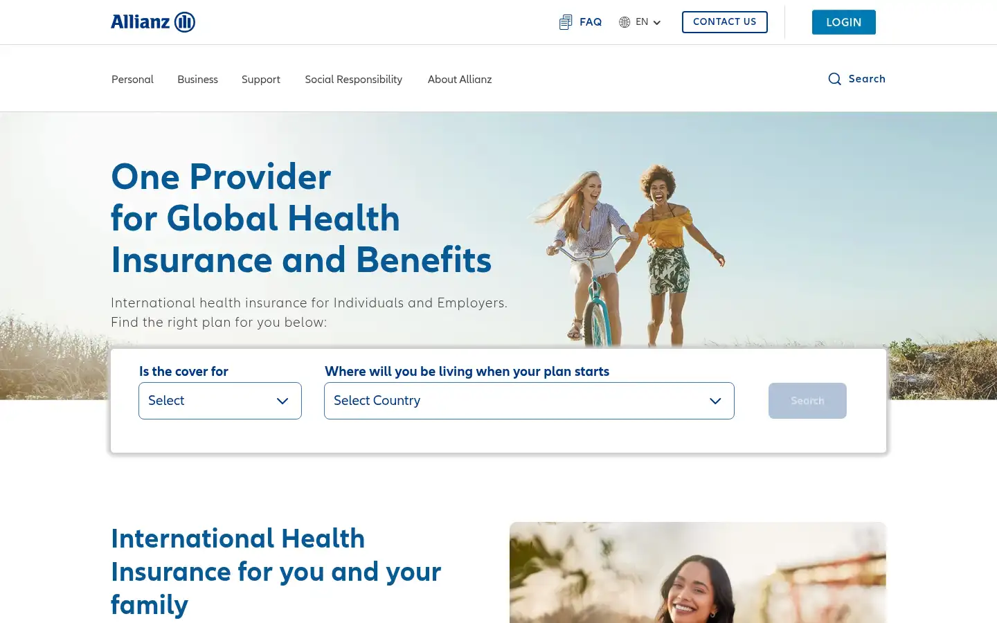 Screenshot of allianzcare.com