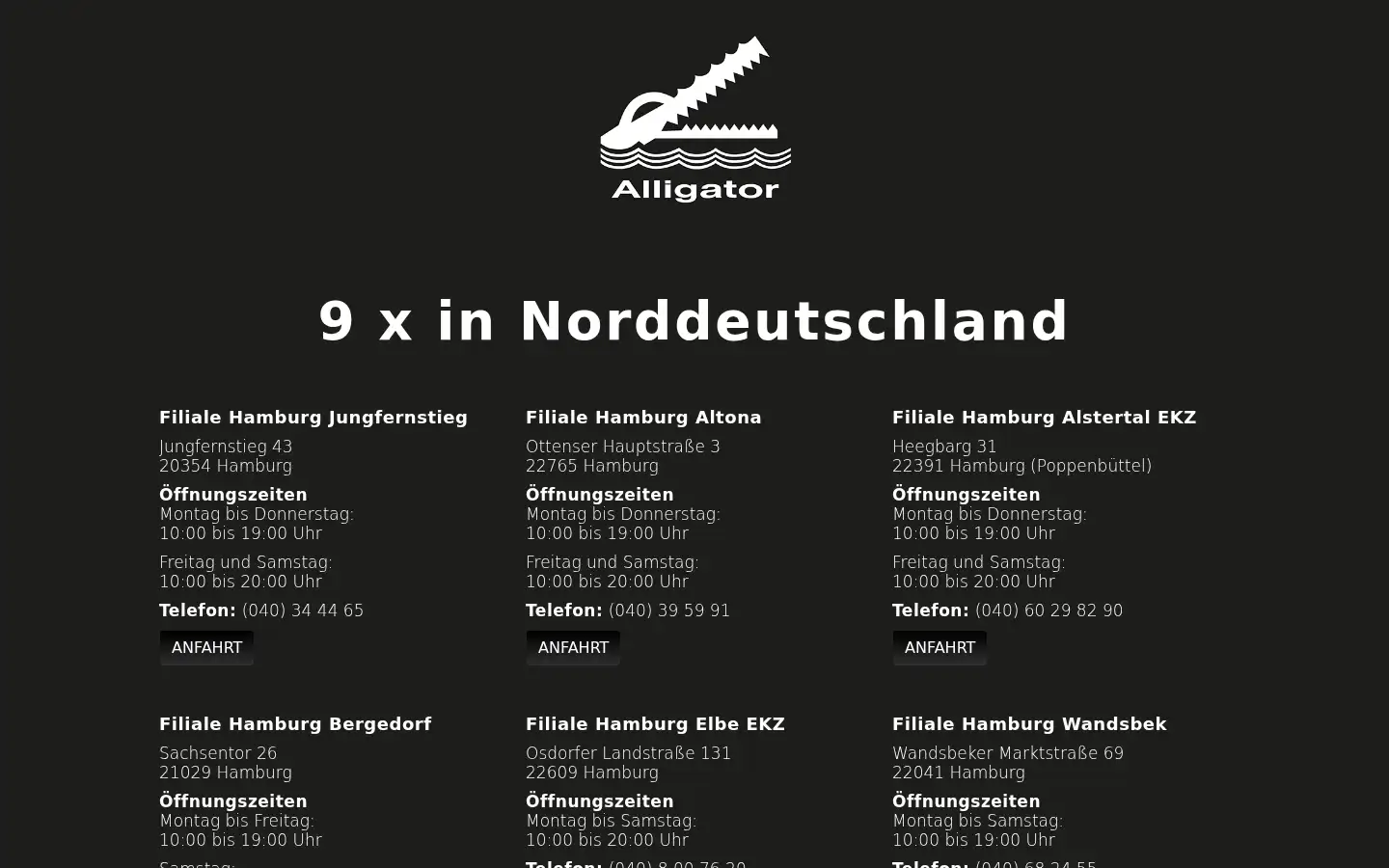 Screenshot of alligator-lederwaren.de