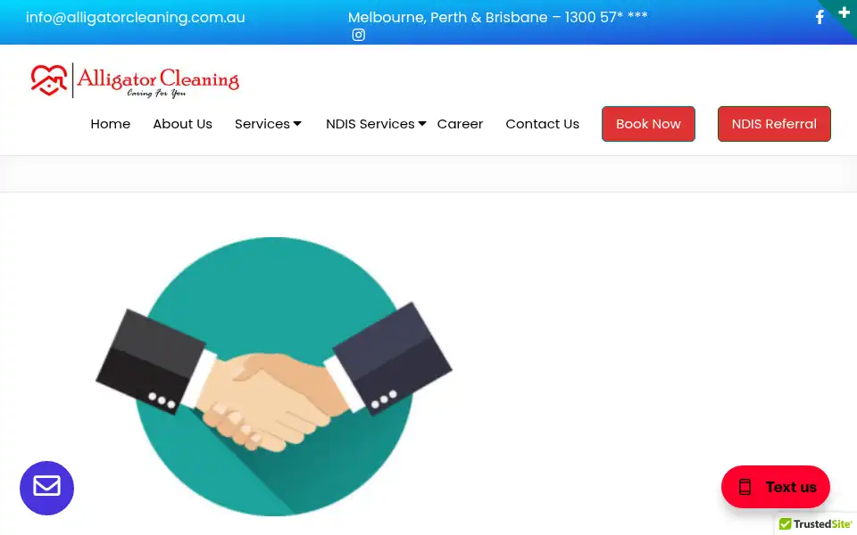 Screenshot of alligatorcleaning.com.au