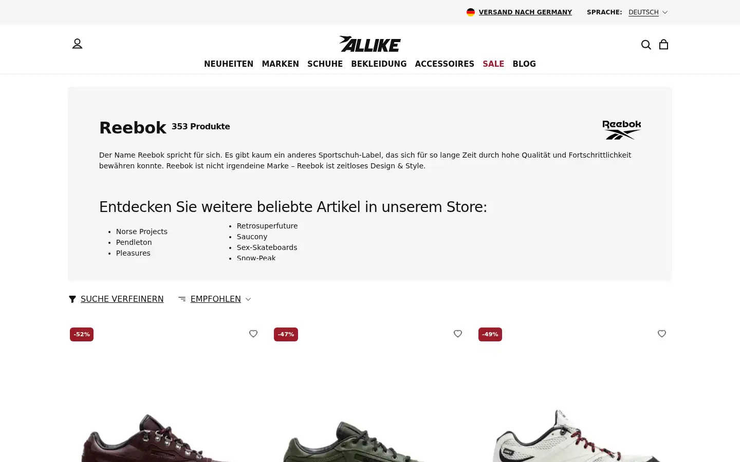 Screenshot of allikestore.com