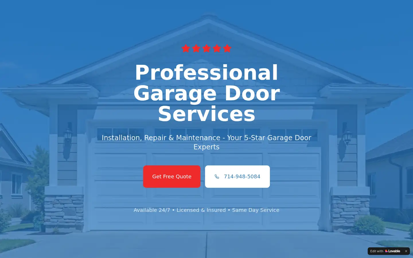Screenshot of allin1garage.com