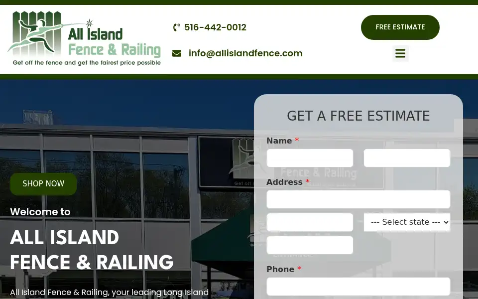 Screenshot of allislandfence.com