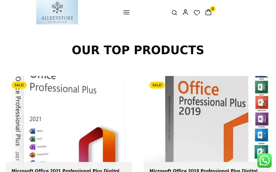 Screenshot of allkeystore.in