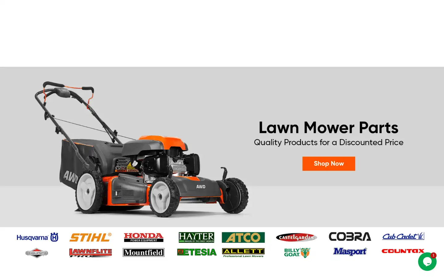 Screenshot of allmowerparts.co.uk