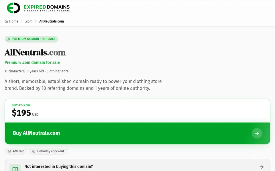 Screenshot of allneutrals.com