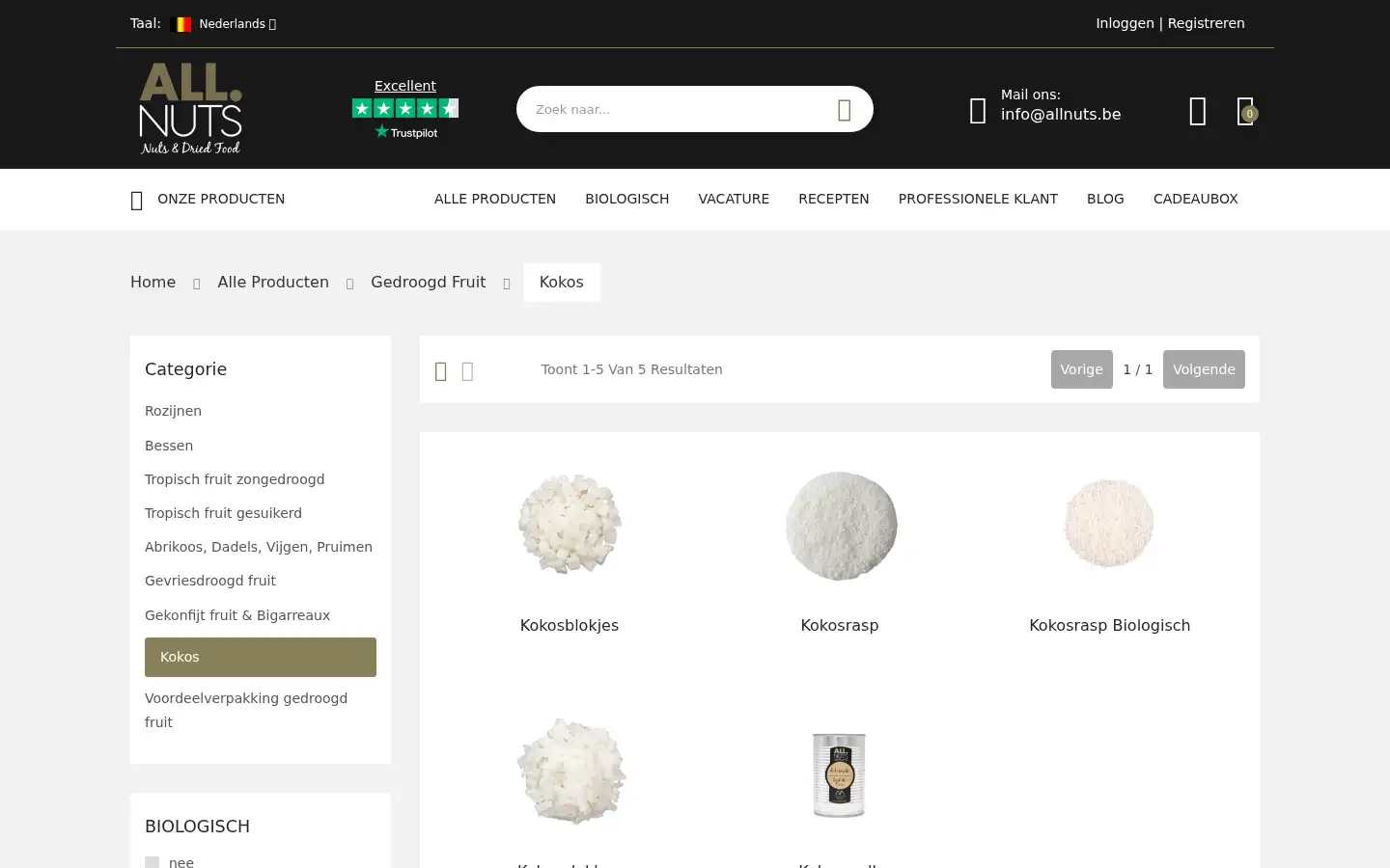 Screenshot of allnuts.be