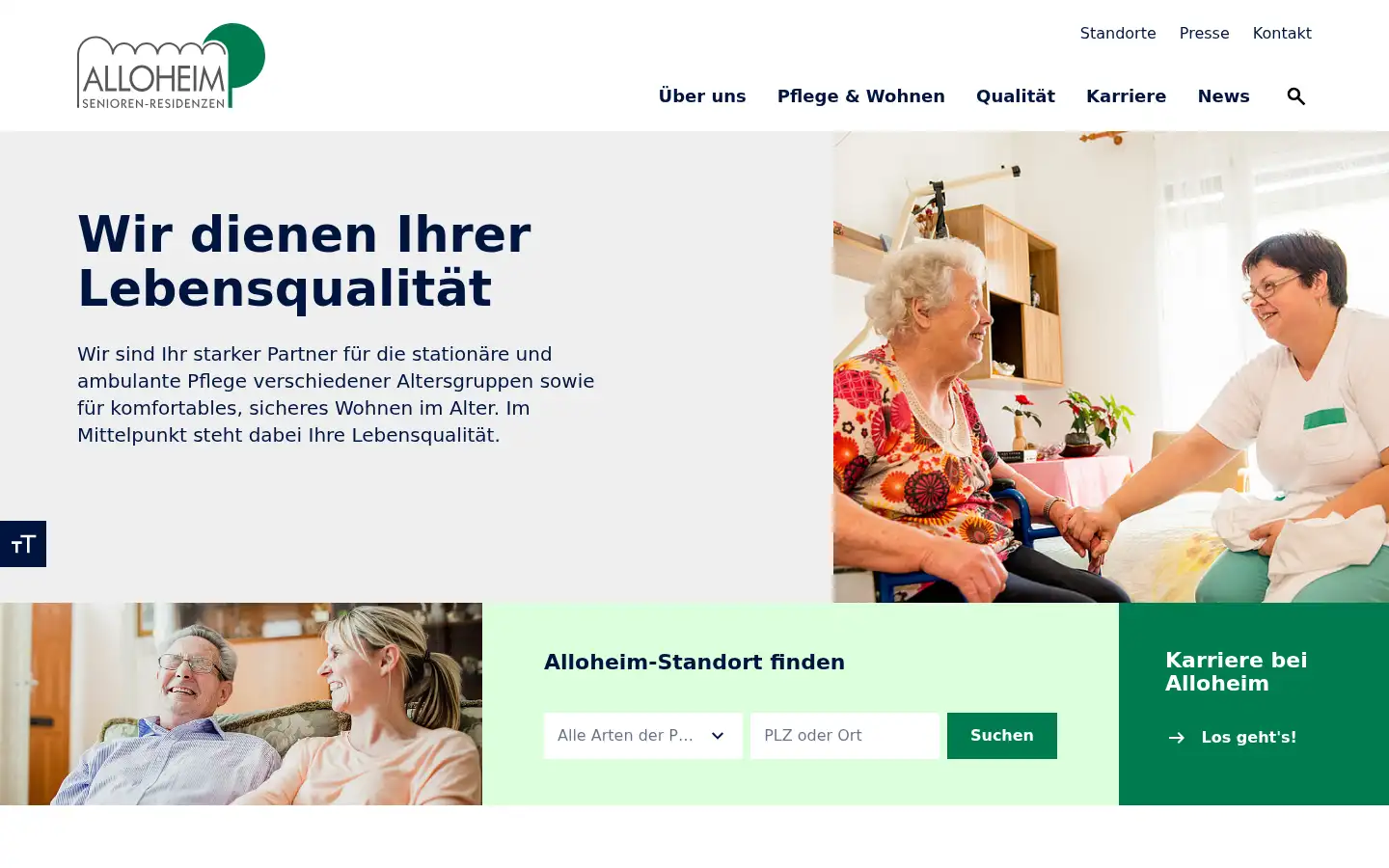 Screenshot of alloheim.de